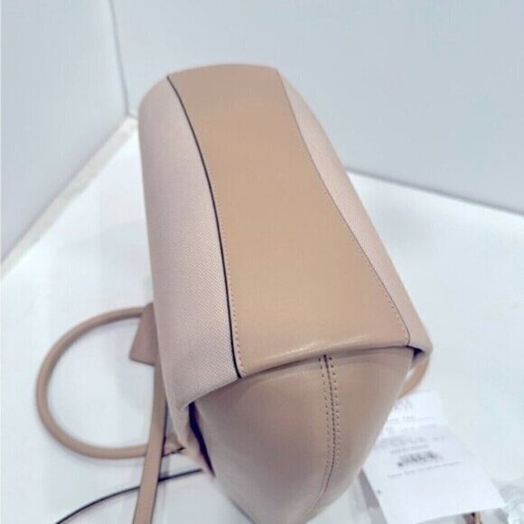 Coach Elise Badge Jacquard Chalk Taupe Satchel Shoulder Bag, purse, - Picture 10 of 12